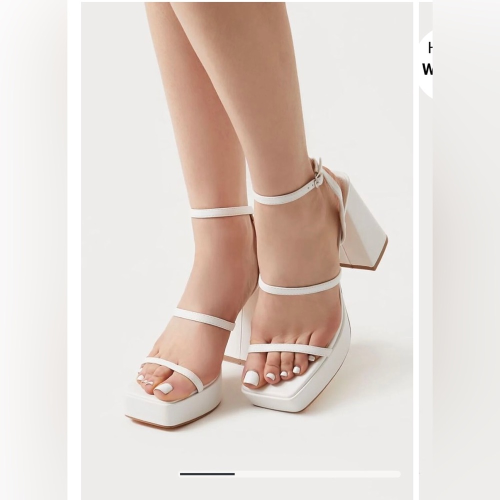 Faux Leather Strappy Platform Heels
